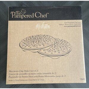 Pampered Chef Set of 2 Microwave Chip Maker 1241 Retired Discontinued NEW in Box